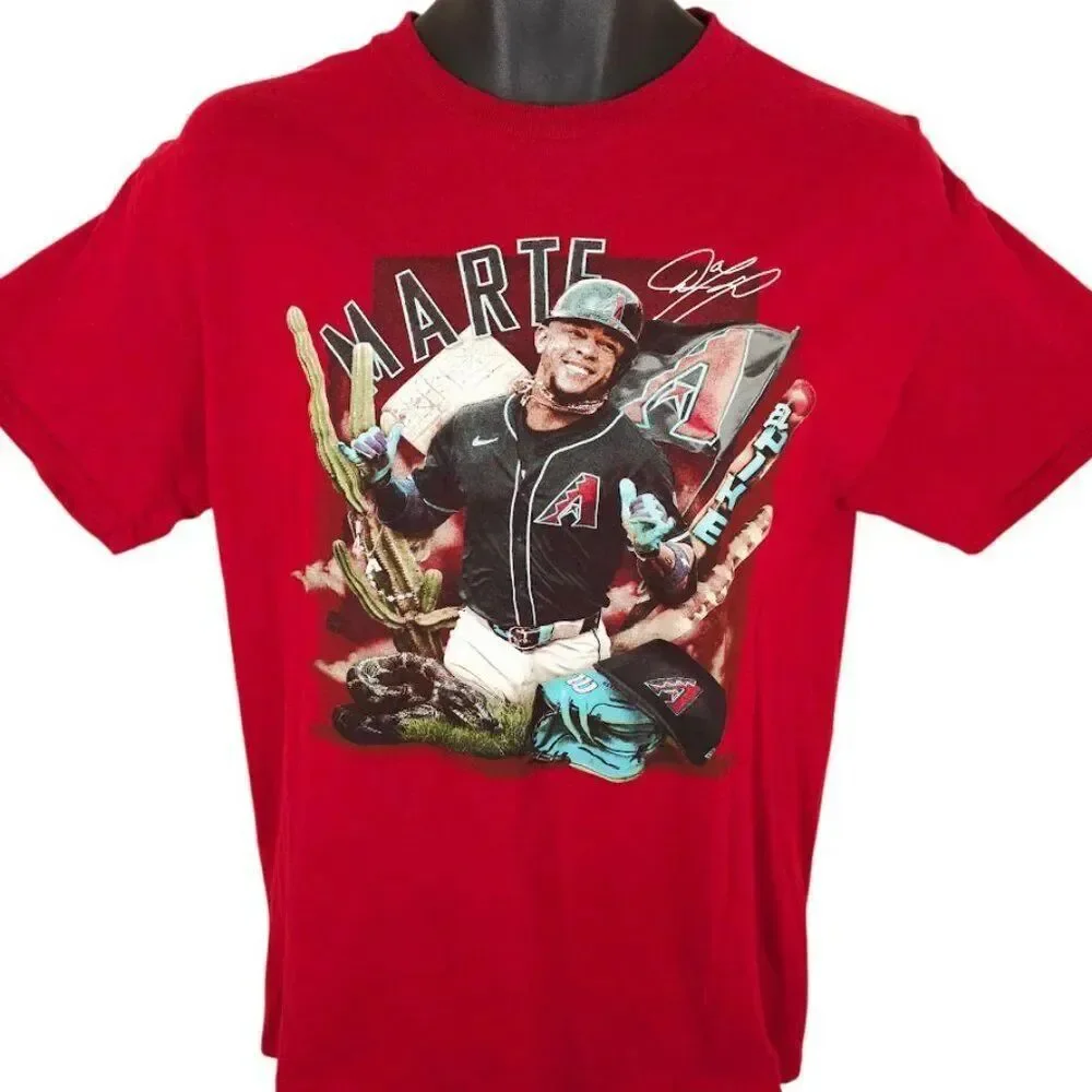 Ketel Marte T Shirt Mens Size Medium Red Arizona Diamondbacks MLB Baseball